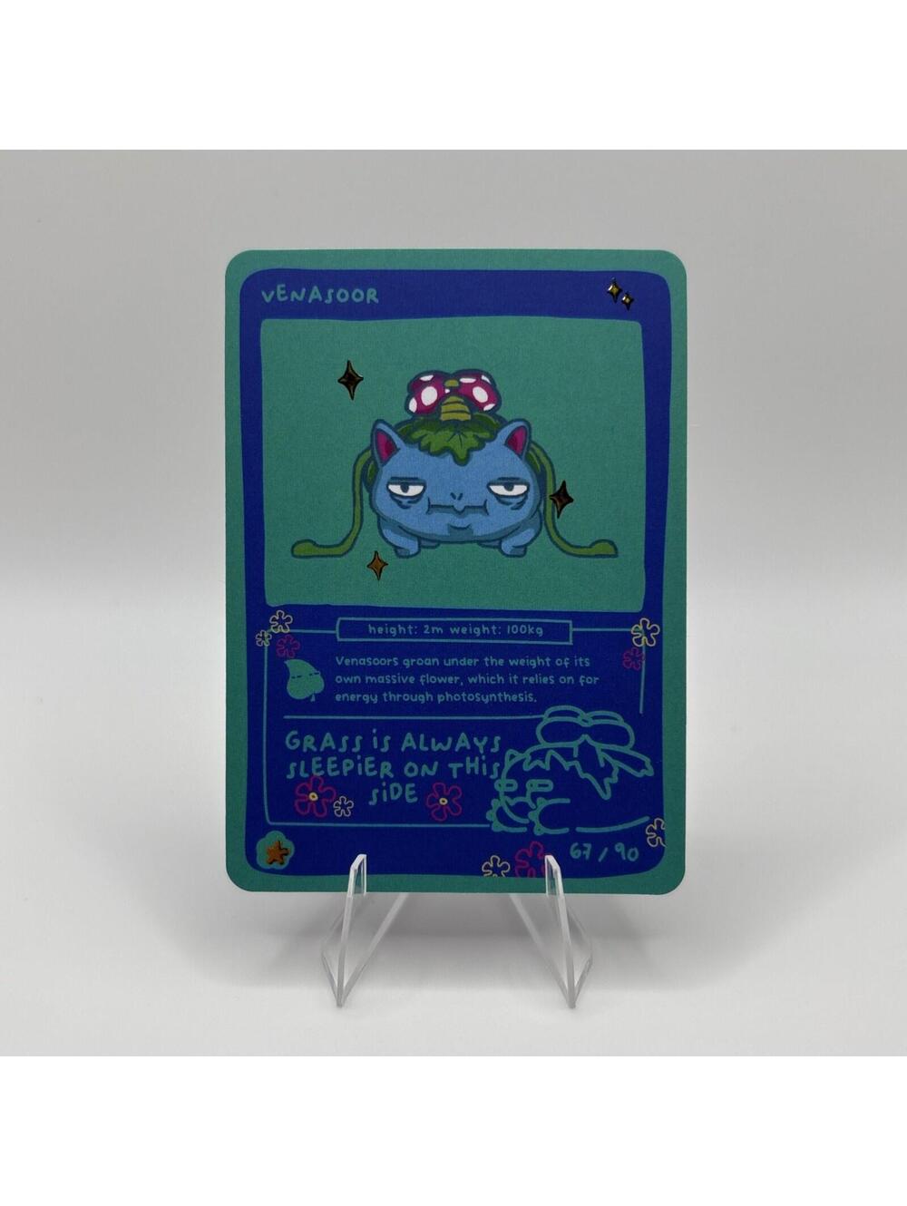 Pokedoodles No Scalp Series - Venasoor (Venasaur) 67/90 - Set 1 Pokemon Fan Art
